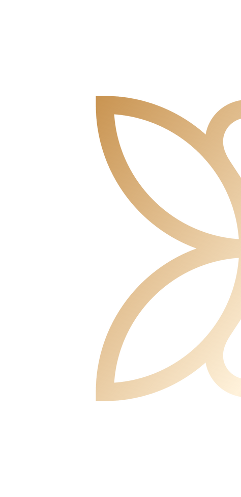 Minimalist gold logo on a white background