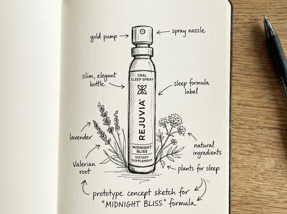 Prototype sketch of Rejuvia Spray