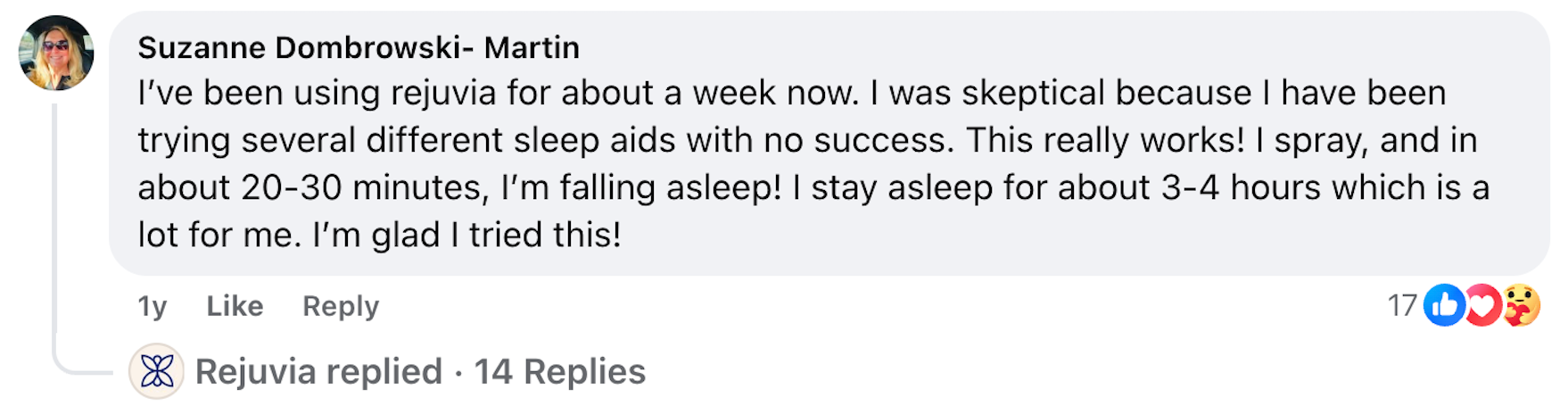 Customer review of Rejuvia Sleep Spray